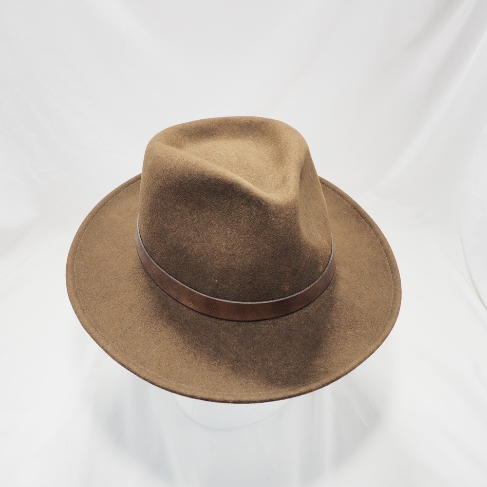 Pendleton Outback Hat Brown Large Crushable Wool Felt Fedora Leather Band Retro
